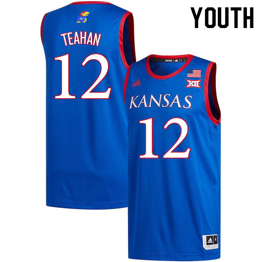 Youth #12 Chris Teahan Kansas Jayhawks College Basketball Jerseys Sale-Royal